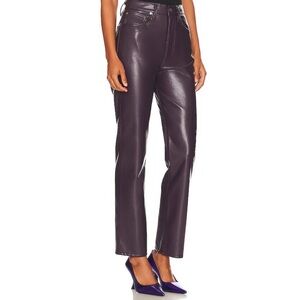 AGOLDE || 90s Recycled Leather Pinch‎ Waist Pants in Nightshade Purple 33
